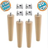Nzb Ahşap Ayak Mobilya Koltuk Kanepe Sehpa Masa Ayağı Ayakları M8 Civatalı 20 Cm + Bağlantı Aparatlı (8'li Set)