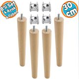 Nzb Ahşap Mobilya Koltuk Kanepe Sehpa Masa Ayağı Ayakları M8 Civatalı 30 Cm + Bağlantı Aparatlı 8'li Set