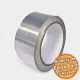 Nzb Alüminyum Folyo Bant 45 mm x 25 Metre Isıya Dayanıklı Havalandırma Klima Izolasyon Tamir Bandı - Gümüş - 1 Adet