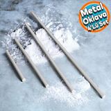 Nzb Alüminyum Metal Oklava 4'lü Set Börek Hamur Yufka Açma Silindir Yuvarlak (99-74-49-29) Uzun Kısa Mutfak Araç