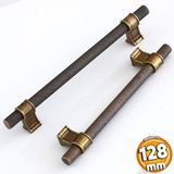 Nzb Antik Sarı Metal 128 mm Tırtıklı Desen Mobilya Mutfak Dolap Kulpu Kulbu Eskitme Kulpları