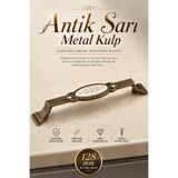 Nzb Antik Sarı Metal Kulp (128 Mm - 12.8 Cm) Mobilya Mutfak Çekmece Dolap Kulpu Kulbu Eskitme Kulpları