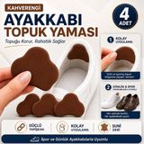 Nzb Ayakkabı Topuk Yaması Kahverengi Suni Deri Yapışkanlı Topuk Koruyucu Ayakkabı Onarım Yama Pedi 4'lü - 1 Adet