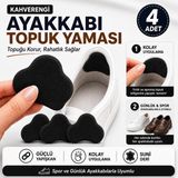 Nzb Ayakkabı Topuk Yaması Siyah Suni Deri Yapışkanlı Ayakkabı Topuk Koruyucu Tamir Onarım Pedi 4'lü Set - 1 Adet