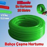 Nzb Bahçe Çeşme Su Hortumu Iç Çap 1/2 Naturel Silikonlu Sulama Araç Yıkama Hortum 20 Metre