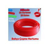 Nzb Bahçe Çeşme Su Hortumu Iç Çap 1/2 Naturel Silikonlu Sulama Araç Yıkama Hortum 25 Metre