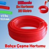 Nzb Bahçe Çeşme Su Hortumu Iç Çap 1/2 Naturel Silikonlu Sulama Araç Yıkama Hortum 30 Metre