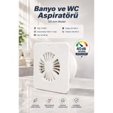 NZB Banyo WC Tuvalet Havalandırma Fanı Duvar Tipi Aspiratör Mutfak Hava Süper Sessiz Aspiratör 120 mm