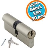 Nzb Barel Göbek Kilit Silindir Kapı Emniyet Güvenlik Kilidi 90 Mm 2 Anahtarlı Zamak