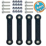 Nzb Beşik Sallama Aparatı (İki Delik Arası 14.5 Cm) Çocuk Bebek Beşiği Takımı Aparatı Seti Siyah 4 Adet