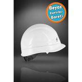 NZB Beyaz Elektrikçi Bareti Baş Koruyucu Baret En 397:2012+A1:2012 Standartlara Uygun Kayışlı Ter Bezli