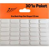 Nzb Beyaz Eva Bazlı Darbe Ses Kapı Stoperi Keçe Yapışkanlı 22 mm (30'lu Paket) Dolap Kapak Çekmece Oval