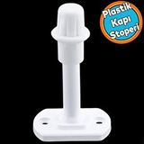 Nzb Beyaz Renk Plastik Kapı Pencere Tamponu 8 cm Vidalı Duvar Boya Koruyucu Ses Önleyici Silikon Stoper