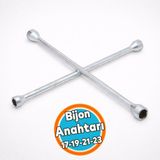 Nzb Bijon Anahtarı 4’lü Ağızlı 17X19X21X23 Oto Teker Lastik Sökme Çelik Tamir El Aleti Dayanıklı Kullanım - Gümüş - Gri