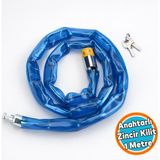 Nzb Bisiklet Motosiklet Zincir Kilidi 100 cm Çelik Kilit Çap 5 mm Ø Korumalı Hırsızlık Önleme 1 Adet - 001-Renkli