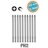 Nzb Bits Uç Mıknatıslı Yıldız Ph2 150 mm 10'lu Set Kutulu Manyetik 1/4" Matkap Ucu 15 cm Uzunluk