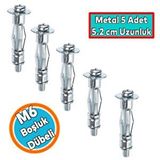 Nzb Boşluk Dübel Çelik Alçıpan Frt Tuğla Duvar Bims Paraşüt Dübeli 6X52 Metal 5 Adet