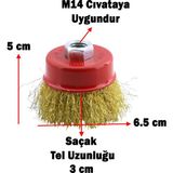 Nzb Çanak Fırça Saçaklı Paslanmaz 65 mm M14 Pas Kir Boya Kazıma Temizleme Taşlama Zımparalama Parlatma