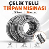 NZB Çelik Telli Motorlu Tırpan Misinası 3.3 mm 26 Metre Çim Ot Biçme Teli Güçlü Kopmaz Misina