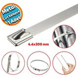 Nzb Cırt Kelepçe Metal Paslanmaz Çelik Kablo Zip Bağı Çok Amaçlı Bağlama 4.6X200 1 Adet