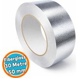 Nzb Çok Amaçlı Gümüş Renk Fiberglas Yanmaz Bant Gümüş Renk Kendinden Yapışkanlı 30 Metre 50 mm - 1 Adet