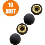 NZB Dekoratif Vida Kapağı Kapatıcı 20 mm Mat Siyah Vida Tapası Tıpası (10 ADET)