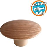 Nzb Dış Bükey Kulp Açık Ceviz Renk Mobilya Mutfak Dolap Dolabı Çekmece Kulpu Kulbu Plastik