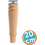 Nzb Doğal Ahşap Ayak Boyasız Ham Silindir Mobilya Koltuk Kanepe Ayağı Metal Aparat Dahil Bohem 20 cm