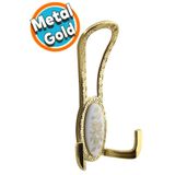 NZB Dolap Portmanto Vestiyer Duvar Banyo Askısı Metal Dolap Elbise Askılığı Gold Beyaz Desenli
