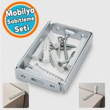 Nzb Dolap Sabitleme Birleştirme Mobilya Eşya Çocuk Seti Kiti Devrilme Önleyici Metal Bağlantı Aparatı Seti - Gri