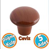 Nzb Düğme Sert Plastik Ceviz Dolap Mobilya Mutfak Dolabı Çekmece Kapak Kulbu 5 Adet
