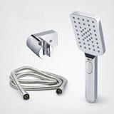 Nzb Duş Başlığı Set Banyo Fişkiyesi Seti Dikdörtgen Fiskiye Telefon Fonksiyonlu Başlık Metal Hortum - Krom