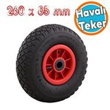 NZB El Arabası Tekeri Plastik Jantlı Siboplu 260x85 mm Burçlu İç Lastikli Şişme Havalı Taşıma Arabaları