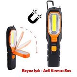 Nzb El Feneri Mıknatıslı Iş Lambası Askılı Işıldak Kamp Lambası Şarjlı Gece Lambası Led 3+5 W