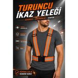 Nzb Fosforlu Reflektörlü Turuncu Ikaz Yeleği Ayarlanabilir Klipsli Pratik Motorcu Bisiklet Trafik Yeleği - Standart