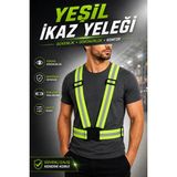Nzb Fosforlu Reflektörlü Yeşil Ikaz Yeleği Ayarlanabilir Klipsli Pratik Motorcu Bisiklet Trafik Yeleği - Standart