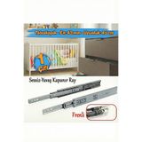 NZB Frenli Teleskopik Çekmece Rayı Bilyalı Dolap Çekmecesi Ray Metal (1 Çift ) En 4.3 cm Uzunluk 45 cm