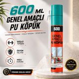 Nzb Genel Amaçlı Pu Köpük Çok Amaçlı Poliüretan Montaj Dolgu ve Izolasyon Köpüğü 600 ml - Krem