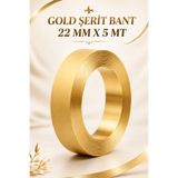 NZB Gold Şerit Dekoratif Bant 5 MT X 22 MM Ahşap Mobilya Duvar Fayans Dekoratif Metalik Bant Altın Renk