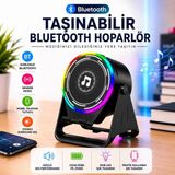 Nzb Hoparlör Bluetooth Hoparlör A3 Sensörlü Telefon Standı Rgb Işıklı Kablosuz 2’si 1 Arada Siyah