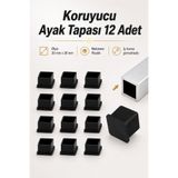 NZB İç Takoz (30x30 mm) Masa Sandalye Sehpa Ayak Tapası Kare Tıpa Papuç Parke Zemin Koruyucu 12 Adet