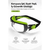 NZB İş Güvenlik Gözlüğü Buğulanmaz İpli Lazer UV Koruyucu Toz Korumalı Gözlük Silikon Kulaklık Şeffaf