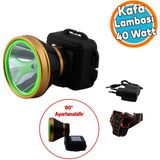 Nzb Kafa Lambası 40 W Şarjlı Ledli Pilli Kamp Küçük Başlı Kafa Feneri 3 Fonksiyonlu 16 Saat Işık Süresi