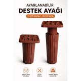 NZB Kahve Uzayabilir Kare Başlı Sert Plastik Destek Ayağı 13x20 Cm Ayarlanabilir Mobilya Ayağı
