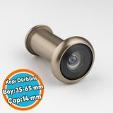 Nzb Kapı Dürbünü Kısa 35-60 mm 14 mm Delik Çapı Güvenlik Gözetleme Aparatı Metal Gövde Saten Renk - Renkli
