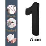 Nzb Kapı Numarası Yapışkanlı Küçük Boy 50 Mm 5 Cm Numara 1 Rakam Bir Sayısı Siyah Renk Numaralar 1 Adet