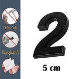 Nzb Kapı Numarası Yapışkanlı Küçük Boy 50 Mm 5 Cm Numara 2 Rakam İki Sayısı Siyah Renk Numaralar 1 Adet