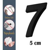 Nzb Kapı Numarası Yapışkanlı Küçük Boy 50 mm 5 cm Numara 7 Rakam Yedi Sayı Siyah Renk Numaralar 1 Adet
