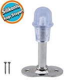 Nzb Kapı Stoperi Tamponu Krom 8 Cm Metal Kapı Durdurucu Tutucu Kapı Stopu Silikonlu