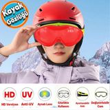 Nzb Kayak Gözlüğü Değiştirebilir Camlı Antifog Güneş Kar Koruyucu Gözlük Kırmızı Snowboard Glasses Gözlük - Standart